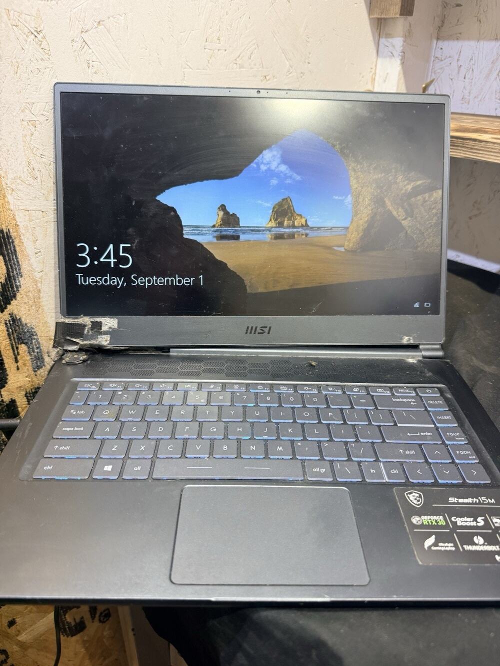 SEE NOTES! MSI Stealth 15M 15in Gaming Laptop Core i7 16GB RTX 30 Win10 Black